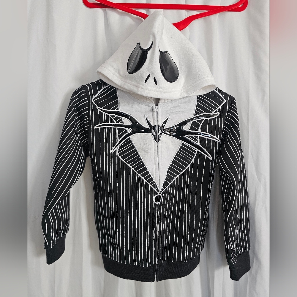 Nightmare Before Christmas Jack Skellington Zip Up Hoodie Children Size 7/8 New